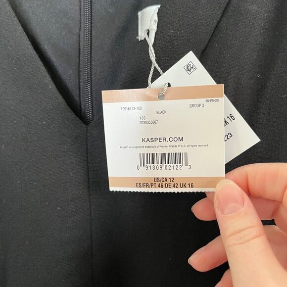 Kasper Womens V-Neck Sleeveless Sheath Dress Size 12 Business Professional - Picture 5 of 12